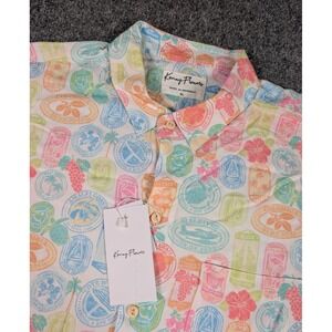 Kenny Flowers The Passport to Paradise SS Shirt Mens XL Hawaiian Rayon NWT